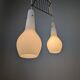 Italian Pendant Lamp with Opaline Shades & Brass, Stilnovo Style, 1950s