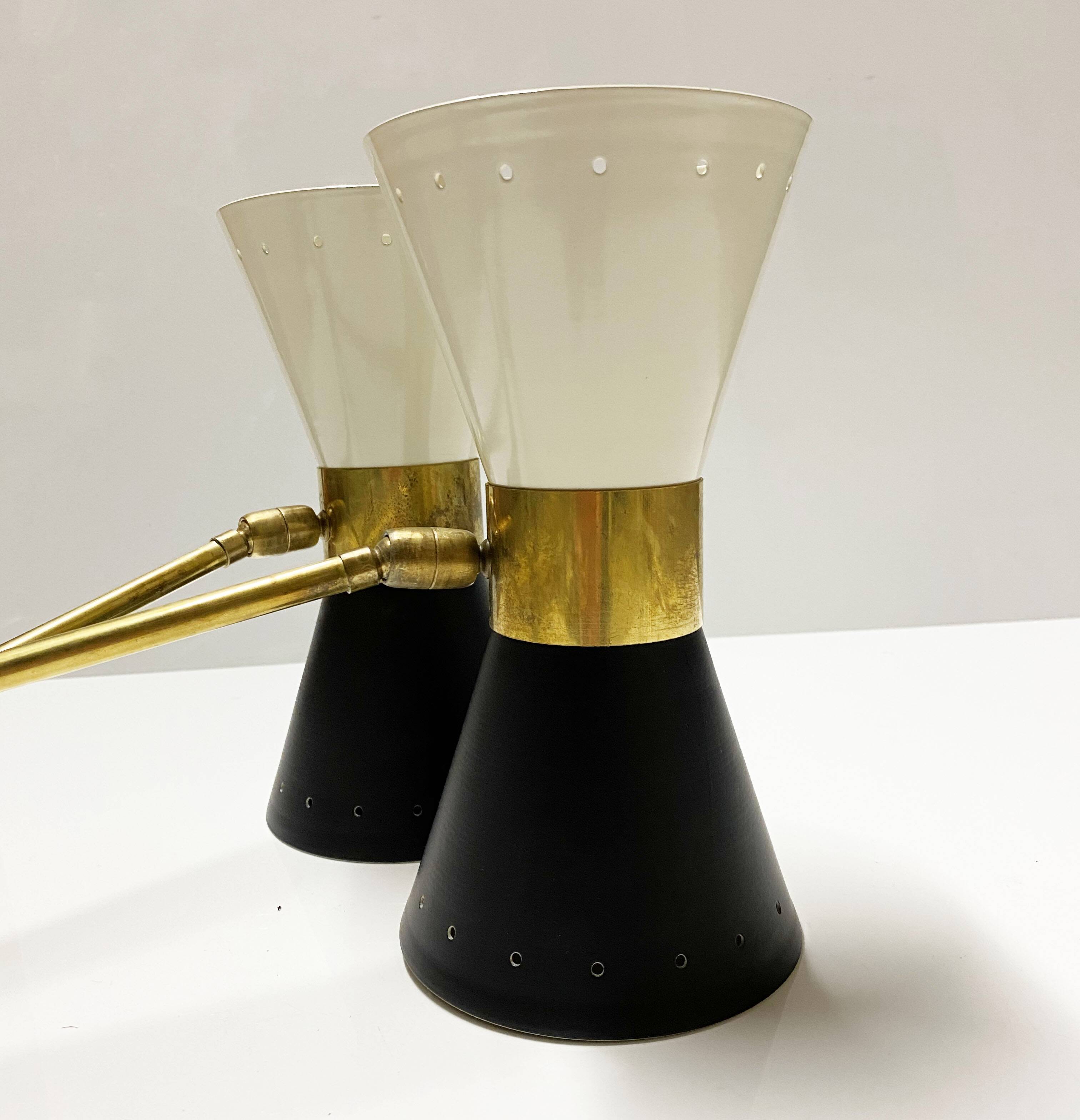 Large double articulated wall lamp design 1950