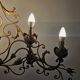 Extra-large wall light with 7 arms, gold metal, acanthus leaf pattern, Palladio.