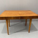 Table à manger réglable en noyer par Setona, années 1950, Tchécoslovaquie