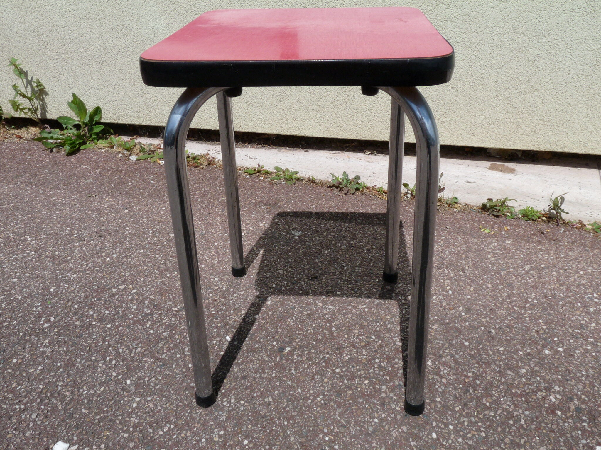 Red formica vintage stool