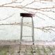 Metal and faux leather bar stool