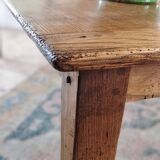 Solid oak farmhouse table with two-plank top