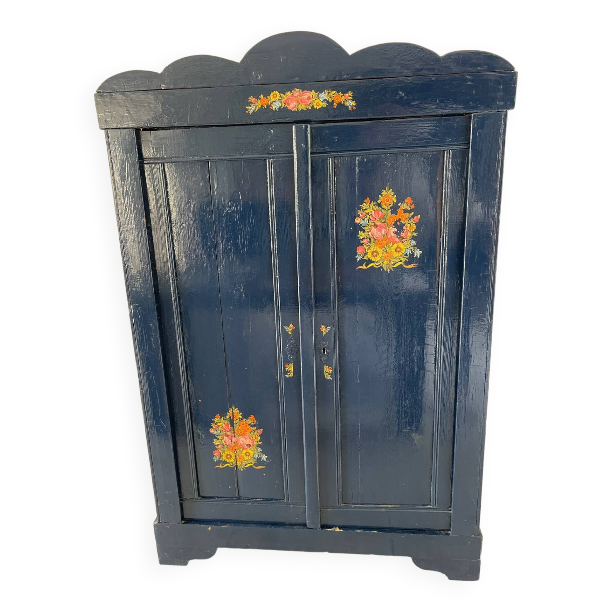 Old Parisian wardrobe painted in midnight blue