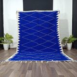 Blue Moroccan rug, handmade rug 150/250cm.