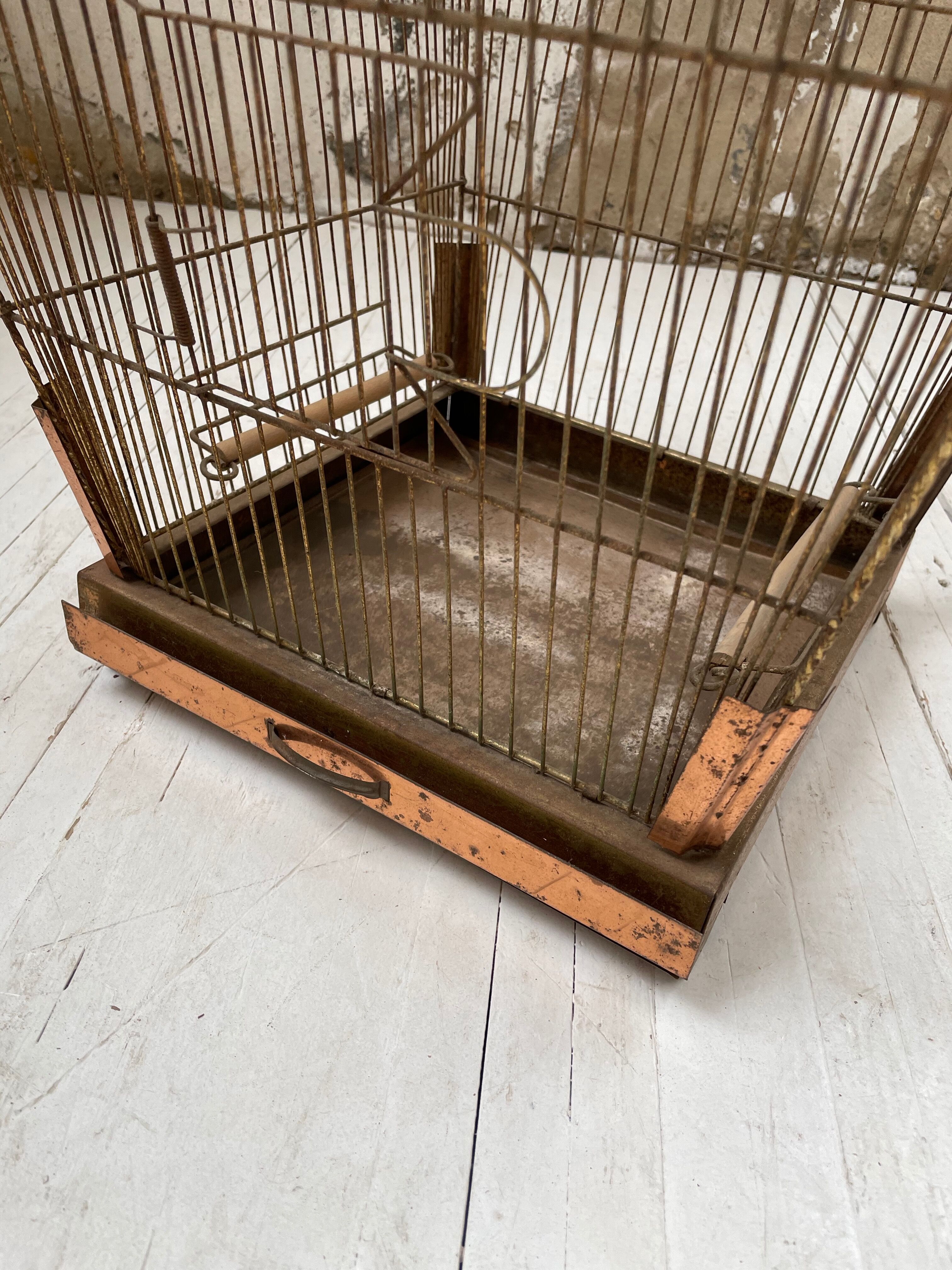 Vintage gold metal cage