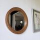 Woven wicker round mirror 1960