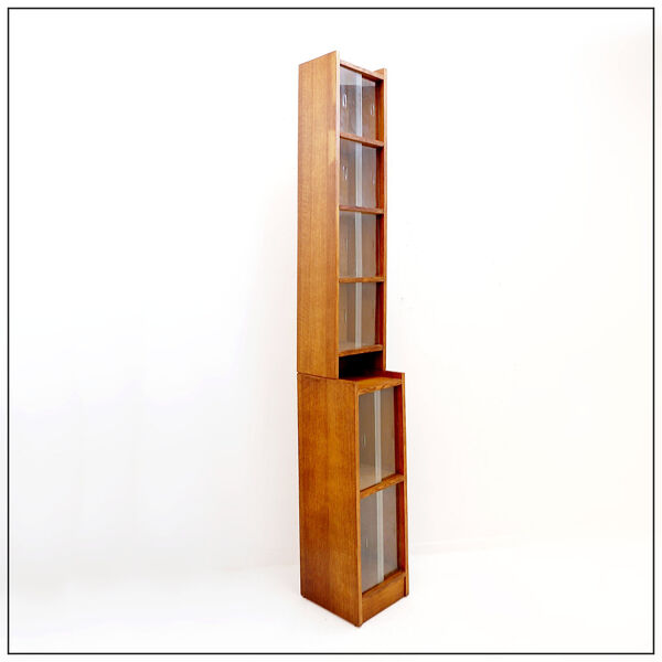 Grande bibliothèque vitrée vintage mid-century - années 1960