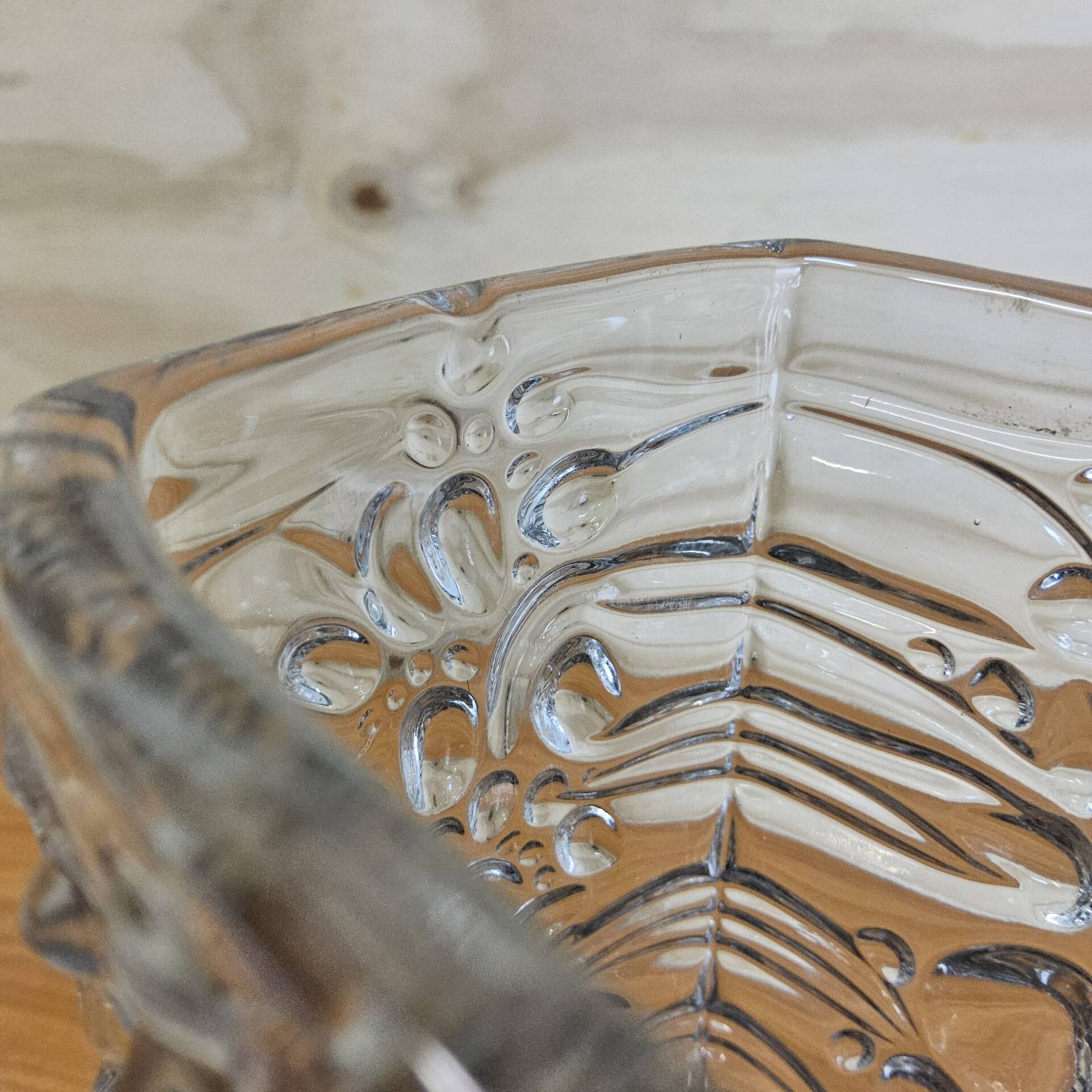 Vintage glass vase bubble texture (Hermanova Hut, 1968)