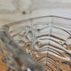 Vintage glass vase bubble texture (Hermanova Hut, 1968)