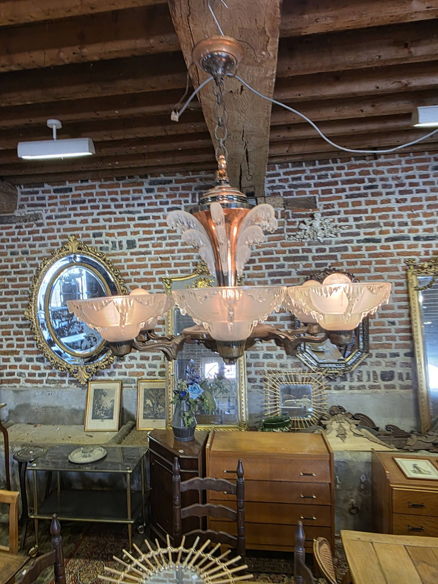 Ezan Art Deco 6-light chandelier