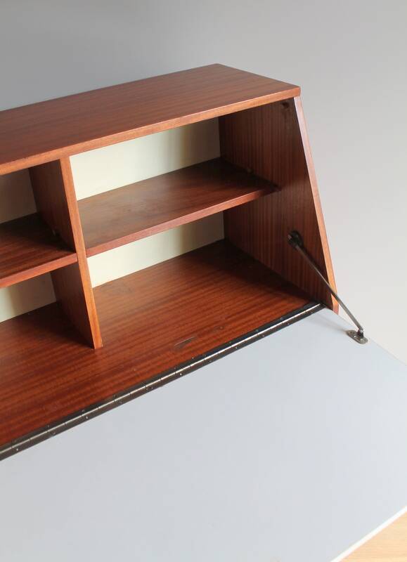 Teak and white formica secretary