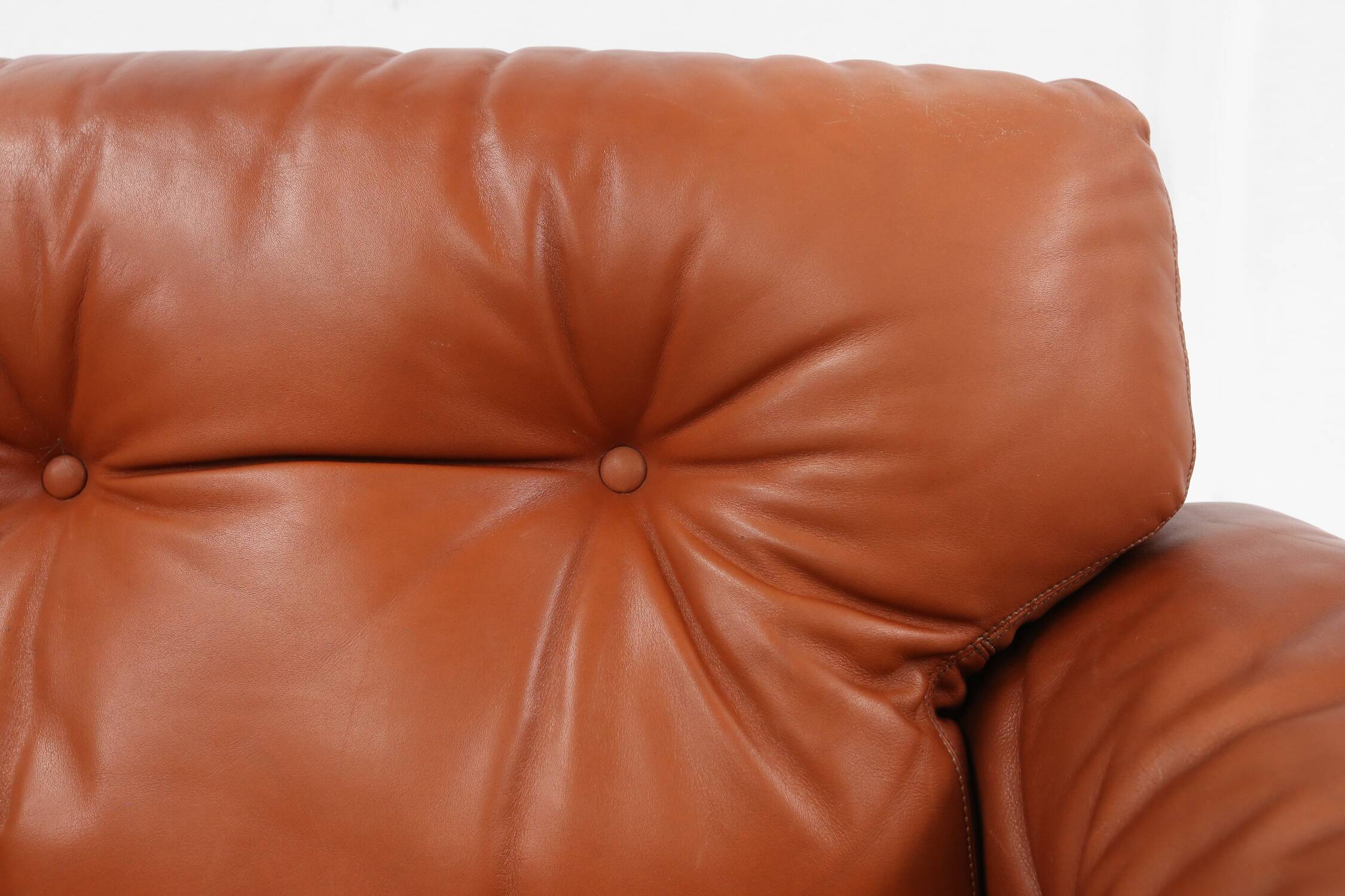 Brown leather 2-seater sofa Coronado by Tobia Scarpa for B&B Italia, Italy ca. 1960