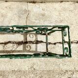 Old double planter in galvanized and painted metal