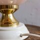 Vintage Czechoslovak Powder Pink Glass Table Lamp, 1970s