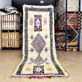 Vintage Moroccan Berber Boucherouite rug 345 x 128 cm (very good condition)