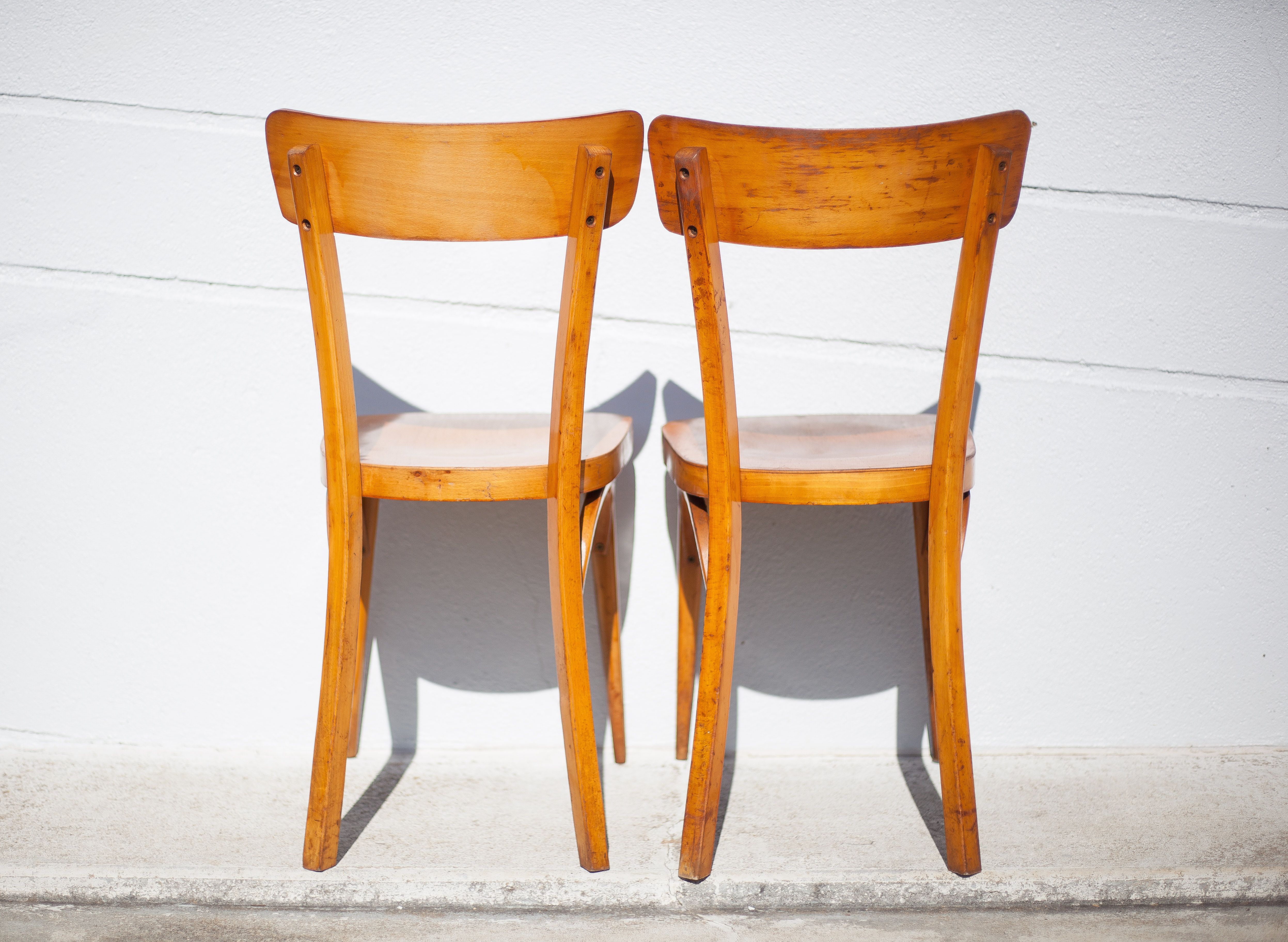 Pair of vintage wooden chairs