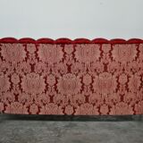 Mid-Century red and gold three-seater sofa by Paolo Buffa, Italy, 50s