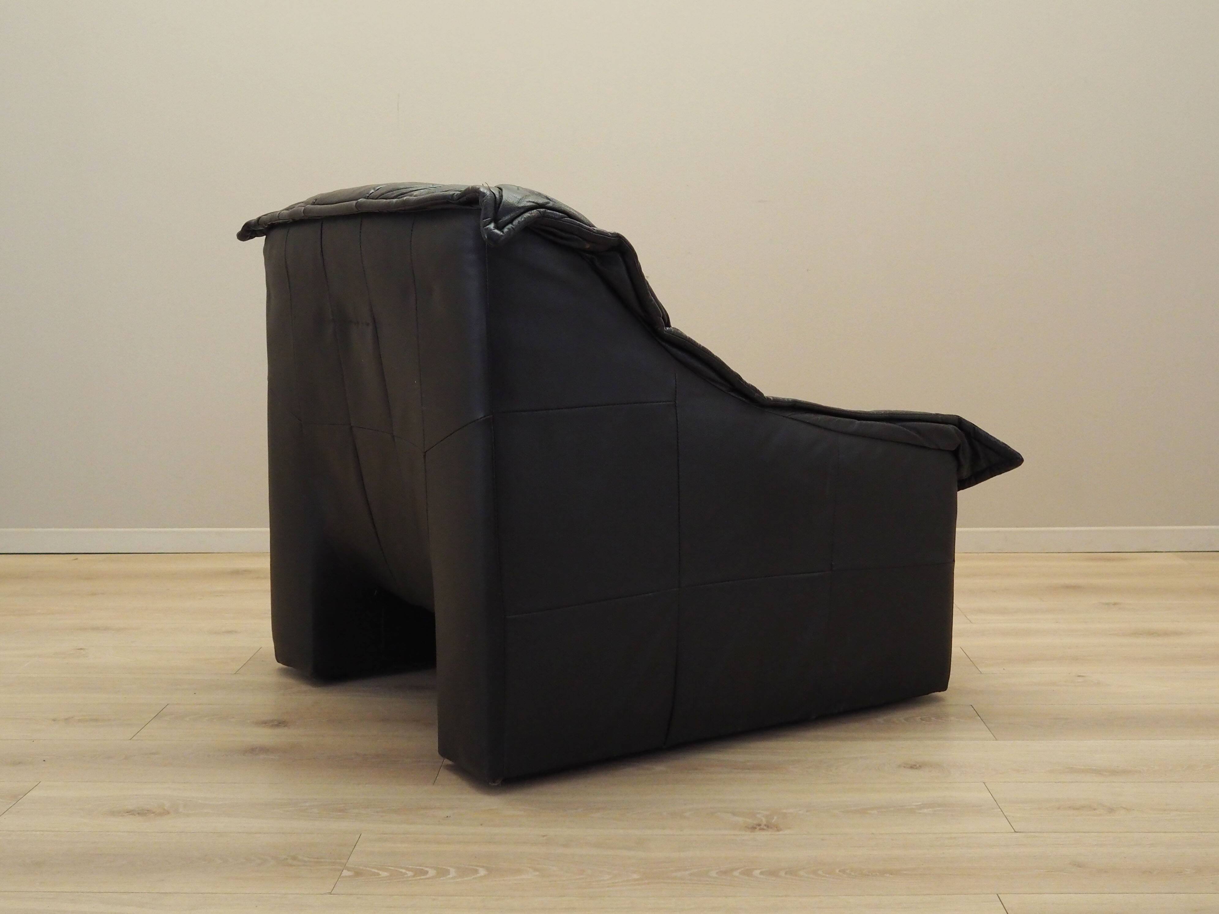 Leather armchair, Italian design, 1960s, production: Italy