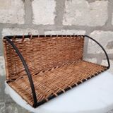 Rattan and steel shelf