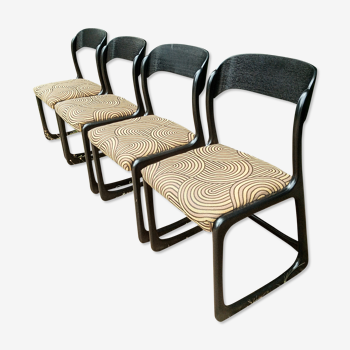 Lot de quatre chaises Baumann Bémole "traineau"