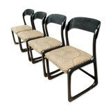 Lot de quatre chaises Baumann Bémole "traineau"