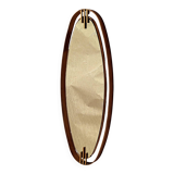 1960s Oval Wall Mirror with Brass Frame by Sant’Ambrogio De Berti