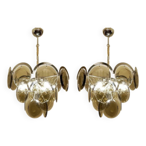 Paire de lustres chromés - 1970