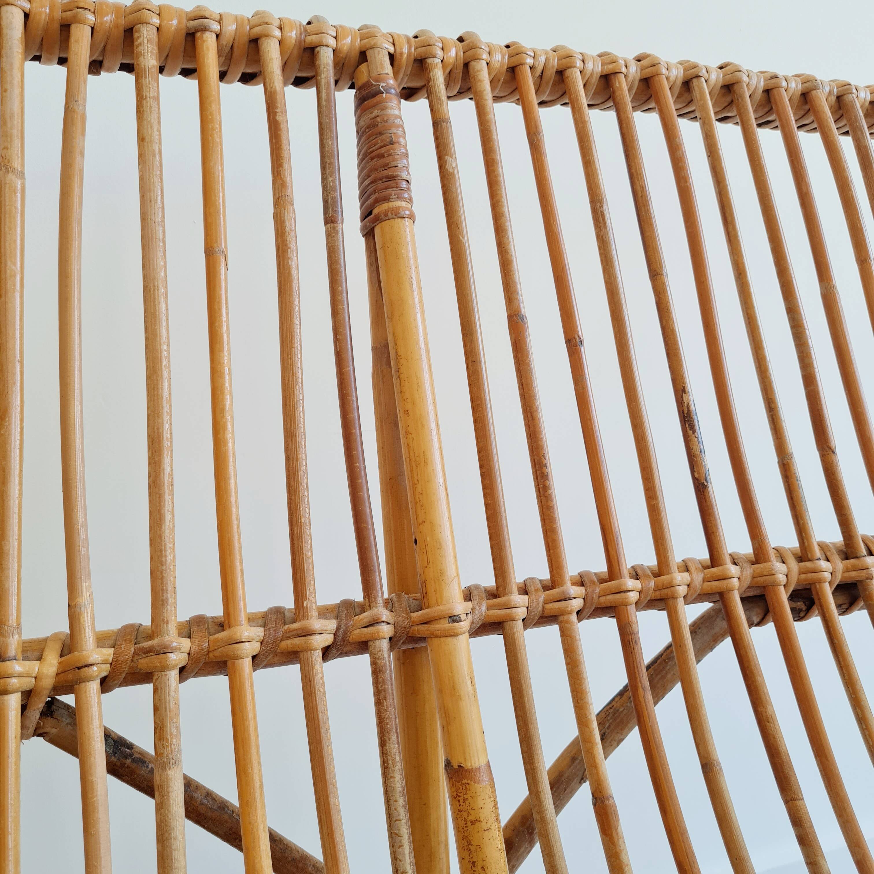 Antique rattan bench