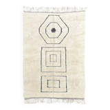 Large white Berber Beni Ouarain rug