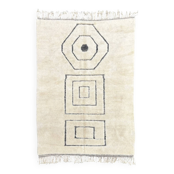 Grand tapis berbere beni ouarain blanc