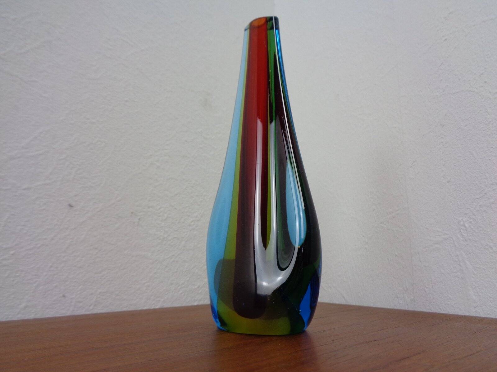 Murano Glass Teardrop Vase by Flavio Poli, 1960s