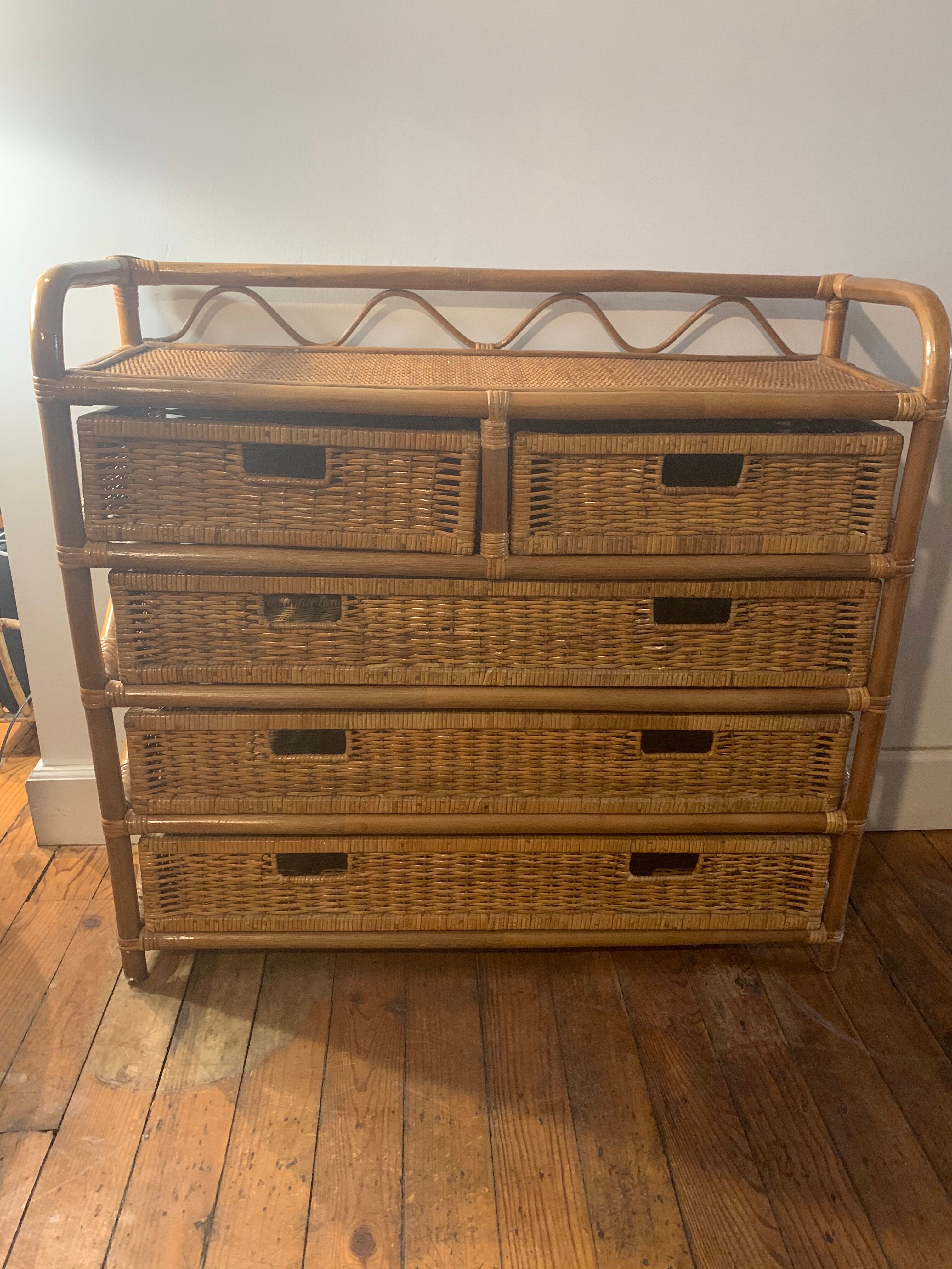 Rattan dresser