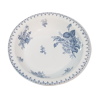 Hollow dish in sarreguemines model Of Flore, iron earth.