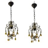 Glass Beaded Petit Crystal Chandeliers Set of 2