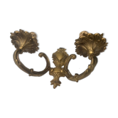Double wall lamp in vintage golden brass