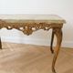 Retro coffee table in onyx marble and gold metal