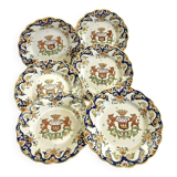 6 anciennes assiettes à dessert Desvres Fourmaintraux Rouen modèle Dinan 2