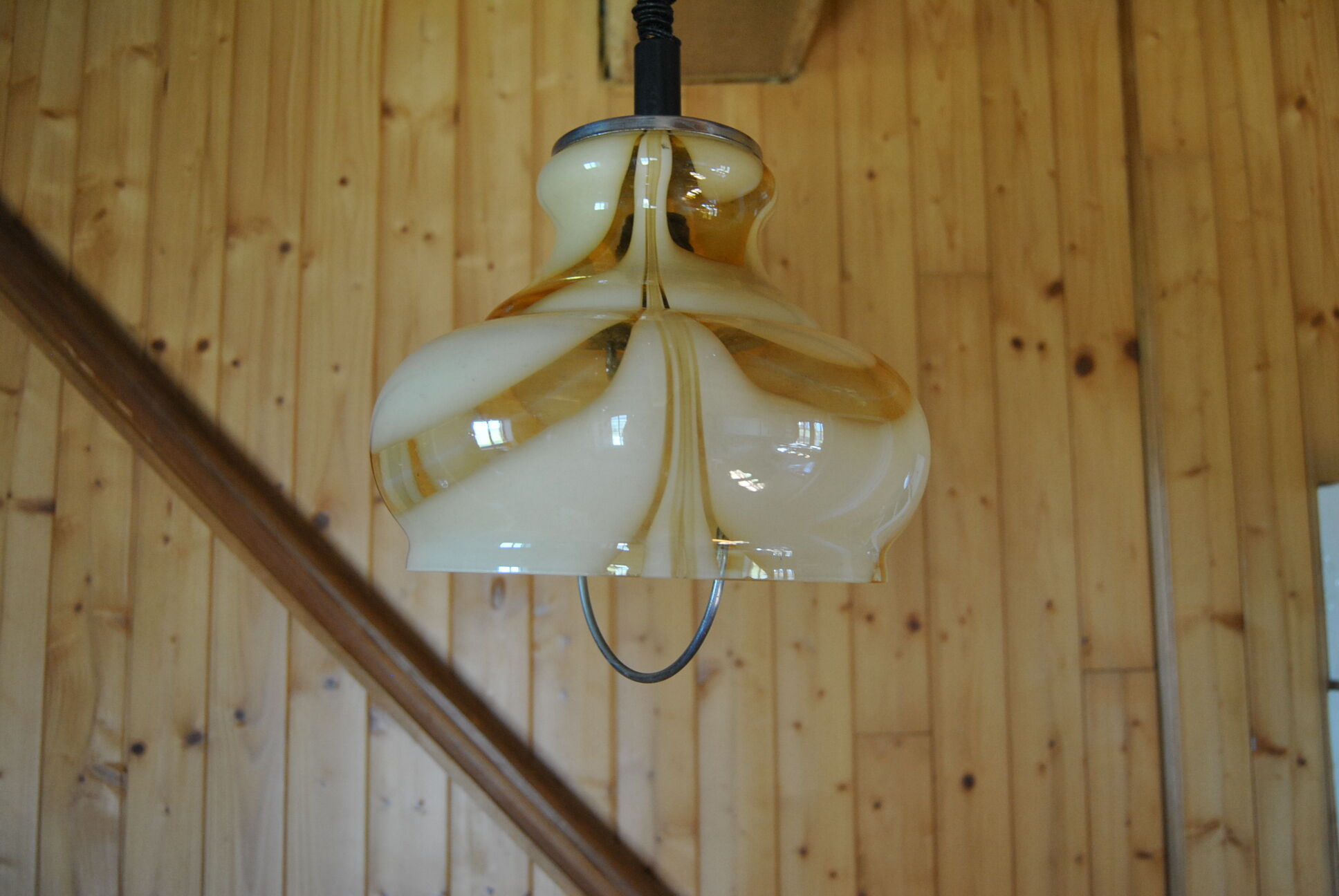 Two-color glass kitchen chandelier 70s