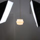 Mid-century Glass & Brass Pendant Lamp
