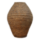 Old basket, burgundy straw and bramble, woven basket, interior decoration