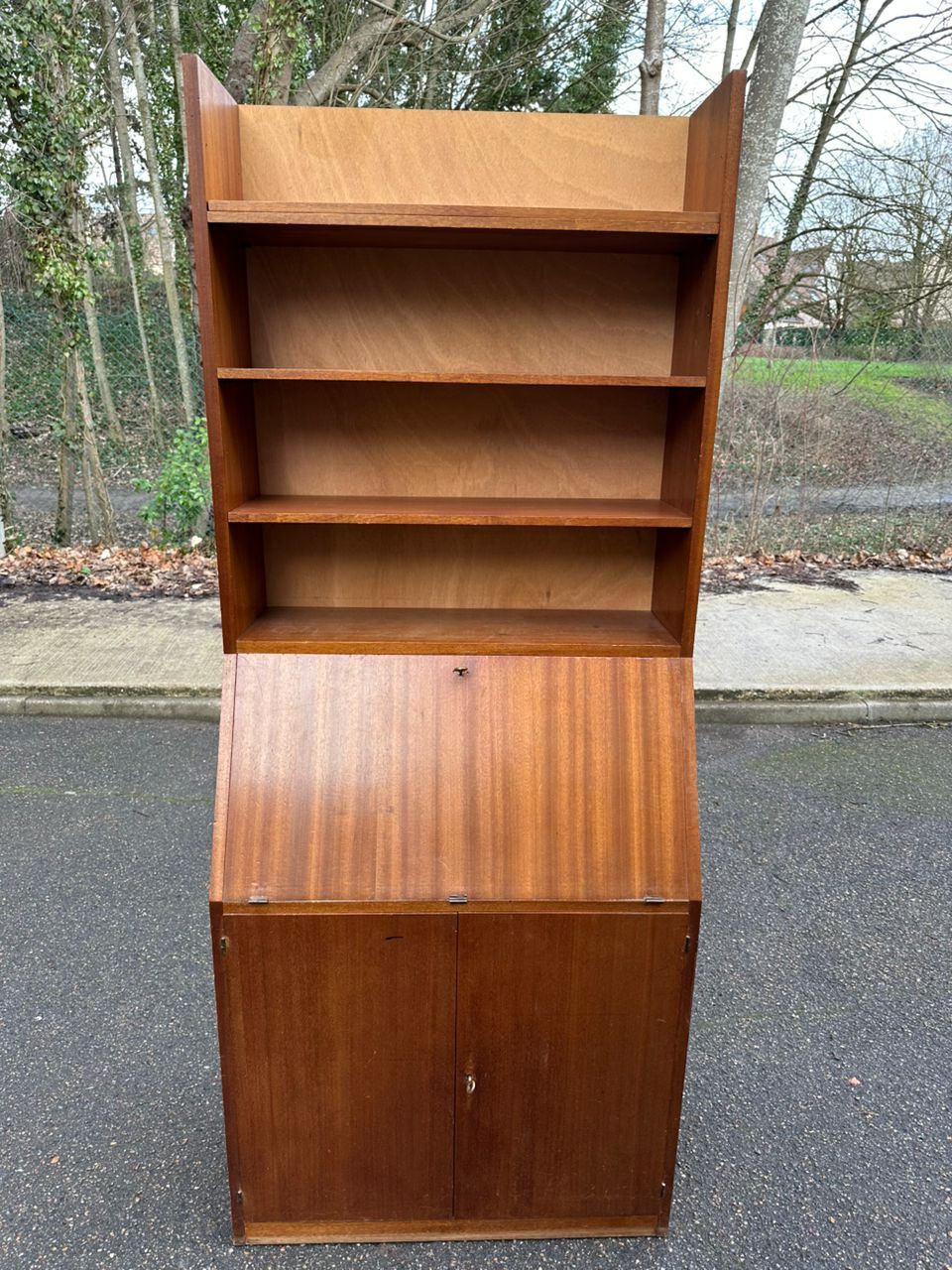 Secrétaire scandinave vintage en chêne 1950
