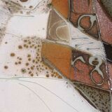 Decorative glazed stoneware plate by Patrick Rollet