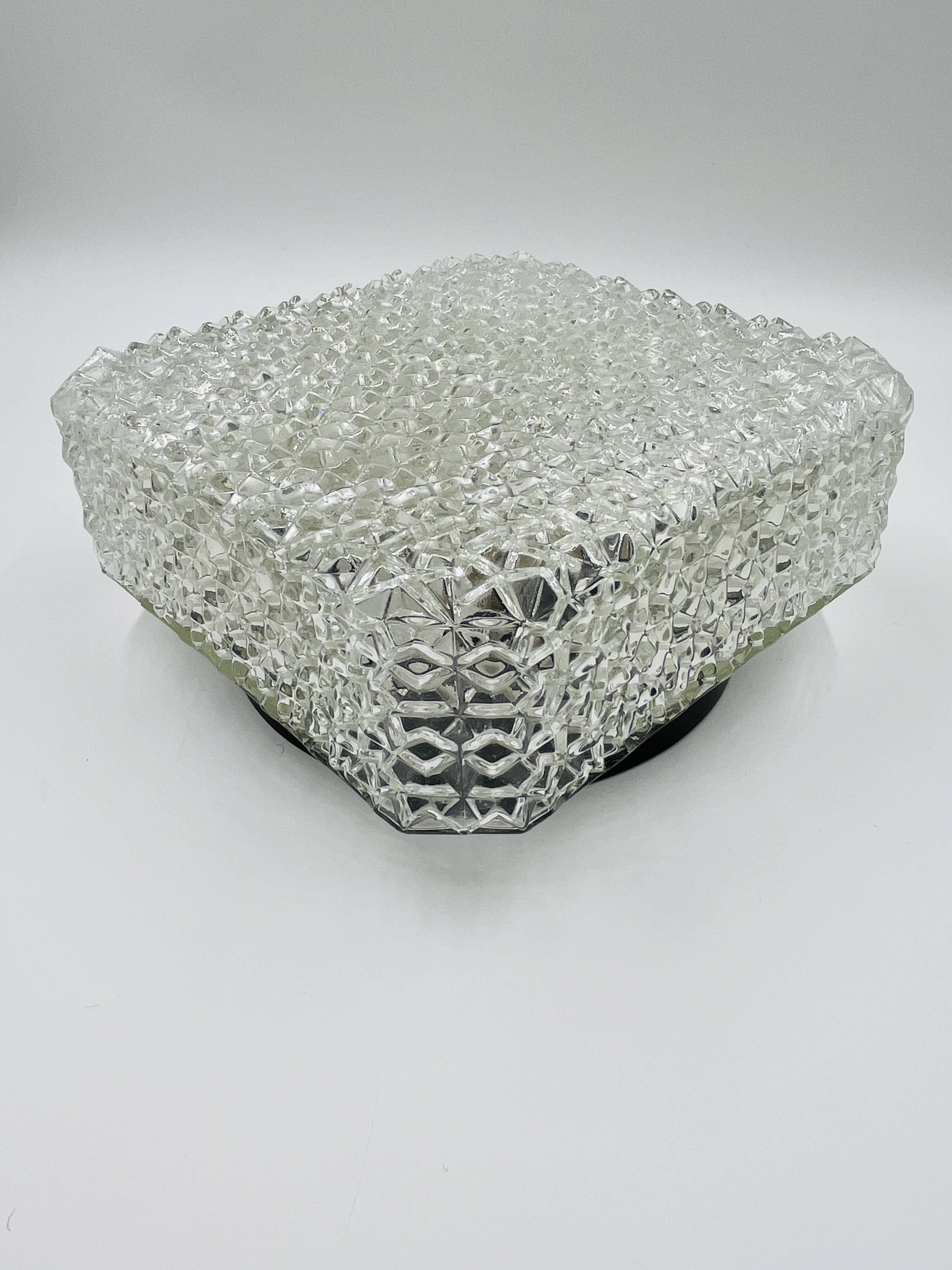 Square Ceiling Light RZB Bamberg Cut Glass Stars