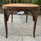 Baumann curved caned wood armchair, 1900