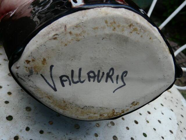 Large Vallauris pitcher in enamelled ceramic from the 60s