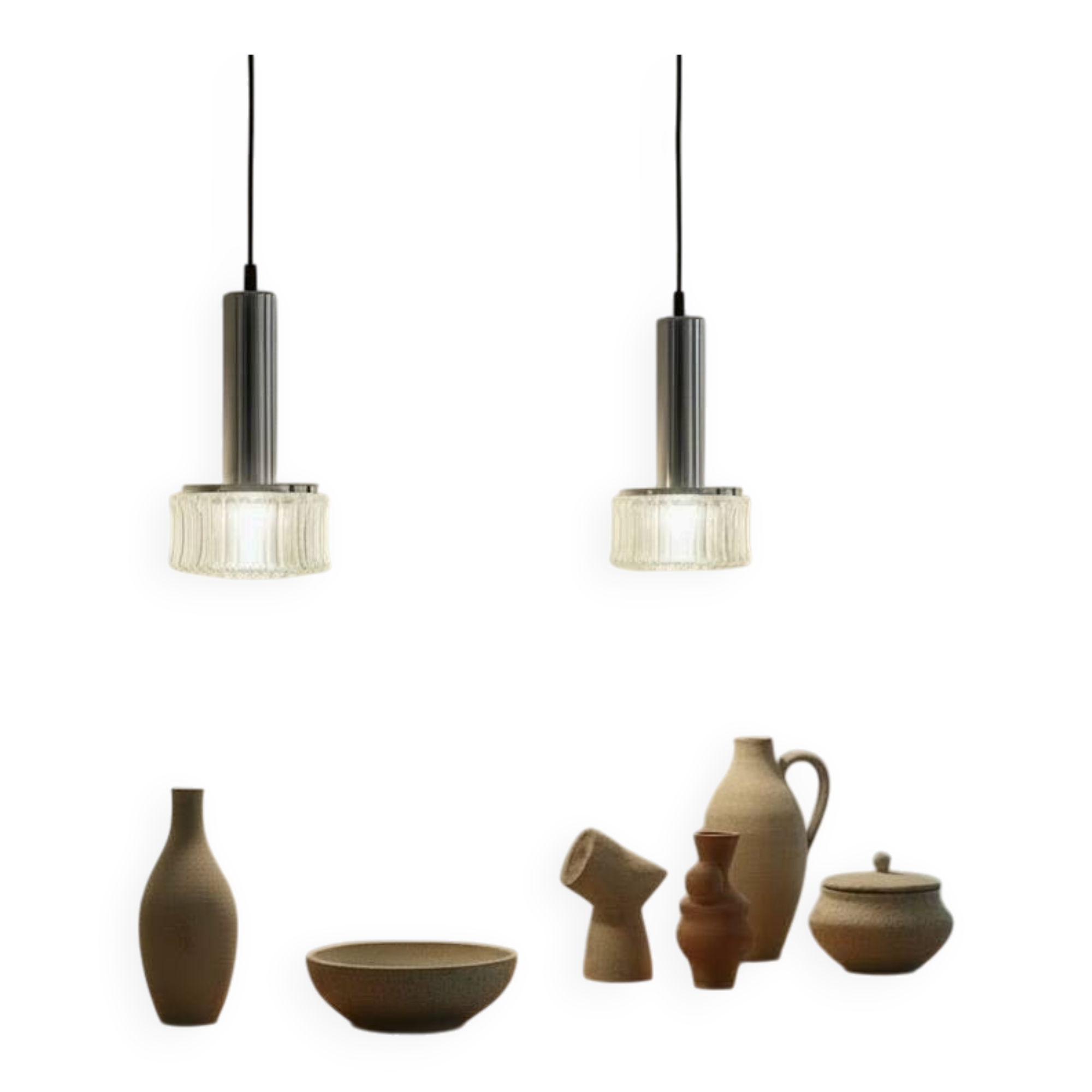 pair of bubble suspensions Staff lights 1970