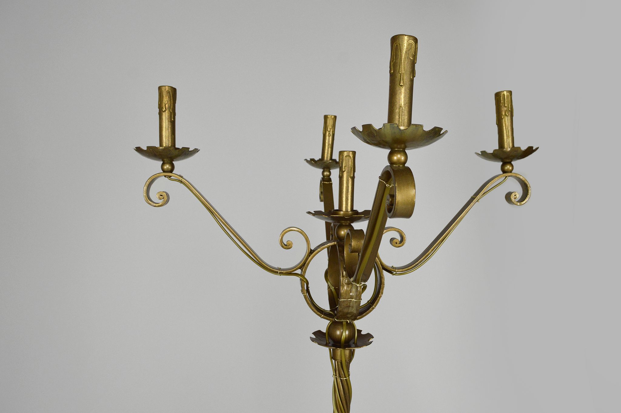 Gold wrought iron lamppost