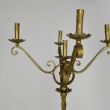 Lampadaire doré en fer forgé