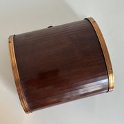 Vintage 1960 cigarette holder ashtray dispenser wood metal - 19 x 15 cm